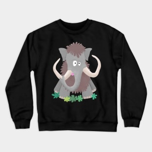 Funny woolly mammoth cartoon for kids Crewneck Sweatshirt